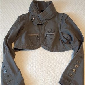 London Jean Convertible Military Style Jacket, XL